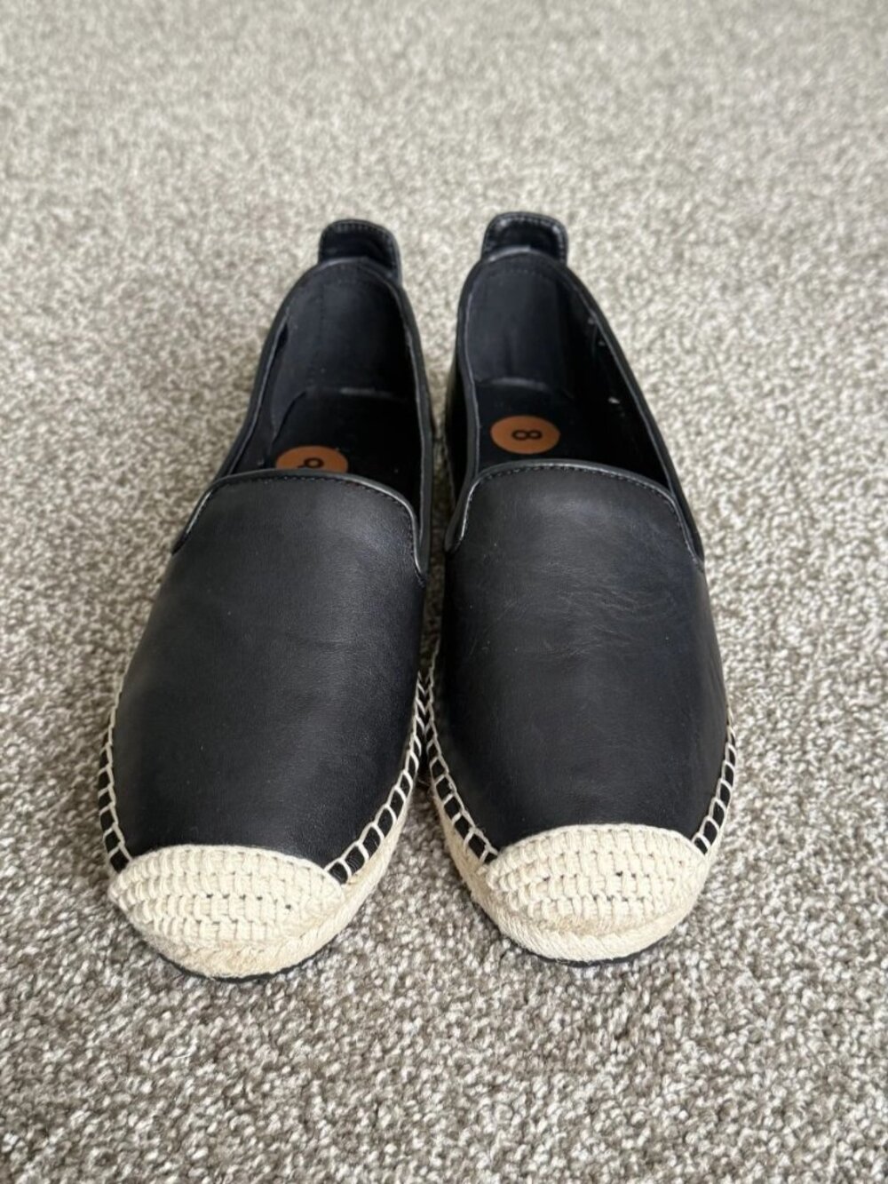 DKNY Mallandra Women's Black Leather Slip-On Espadrille Flats Shoes Sz 8 US NWT - Picture 15 of 15